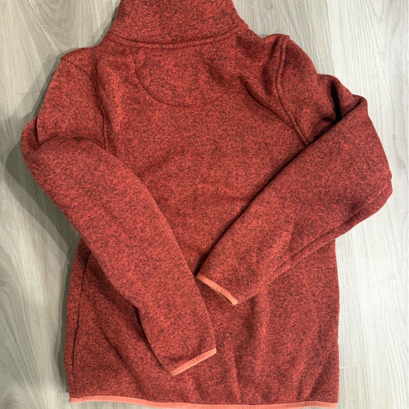 L.L. Bean Rust Orange Fleece Jacket - Picture 3 of 4